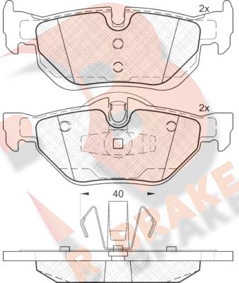 R Brake RB1663 - Bremžu uzliku kompl., Disku bremzes autodraugiem.lv