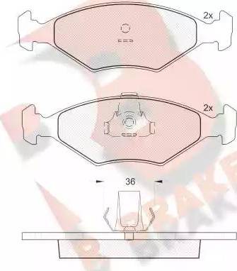 R Brake RB1604 - Bremžu uzliku kompl., Disku bremzes autodraugiem.lv