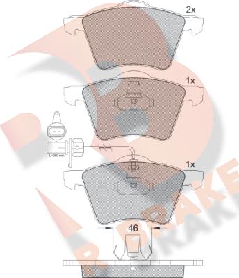 R Brake RB1605 - Bremžu uzliku kompl., Disku bremzes autodraugiem.lv