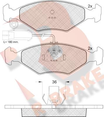 R Brake RB1603 - Bremžu uzliku kompl., Disku bremzes autodraugiem.lv