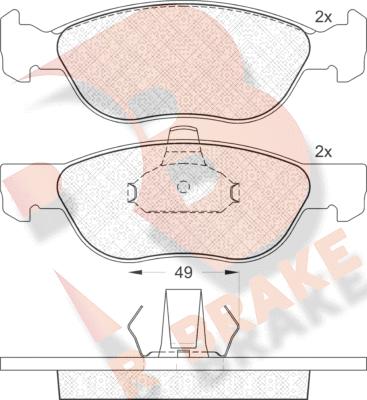 R Brake RB1602 - Bremžu uzliku kompl., Disku bremzes autodraugiem.lv