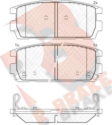 R Brake RB1615 - Bremžu uzliku kompl., Disku bremzes autodraugiem.lv