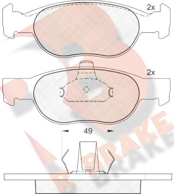 R Brake RB1616 - Bremžu uzliku kompl., Disku bremzes autodraugiem.lv