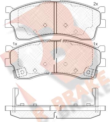 R Brake RB1610 - Bremžu uzliku kompl., Disku bremzes autodraugiem.lv