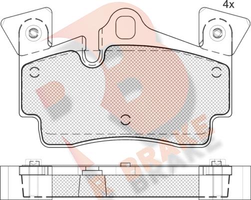 R Brake RB1611-203 - Bremžu uzliku kompl., Disku bremzes autodraugiem.lv