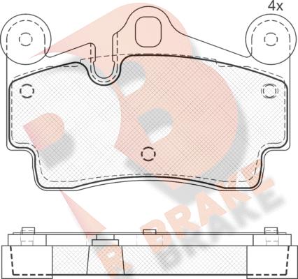 R Brake RB1611 - Bremžu uzliku kompl., Disku bremzes autodraugiem.lv