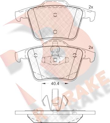 R Brake RB1612 - Bremžu uzliku kompl., Disku bremzes autodraugiem.lv