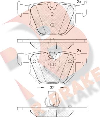 R Brake RB1685-202 - Bremžu uzliku kompl., Disku bremzes autodraugiem.lv