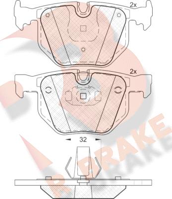 R Brake RB1685 - Bremžu uzliku kompl., Disku bremzes autodraugiem.lv