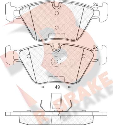 R Brake RB1686 - Bremžu uzliku kompl., Disku bremzes autodraugiem.lv