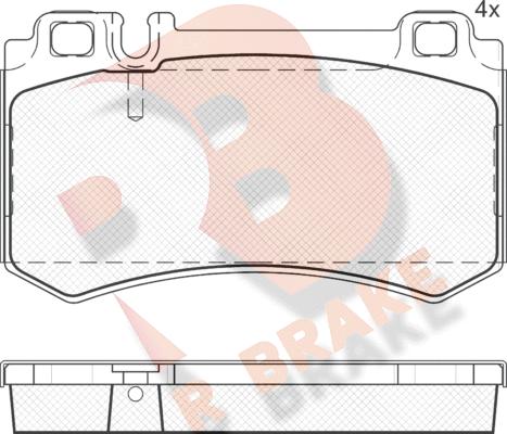 R Brake RB1680 - Bremžu uzliku kompl., Disku bremzes autodraugiem.lv