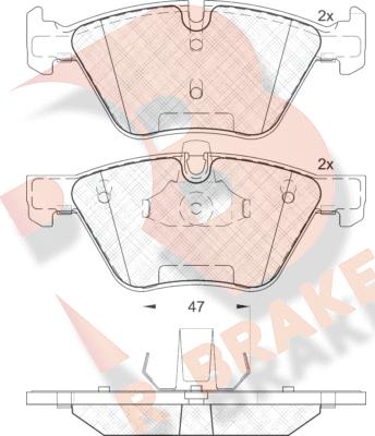 R Brake RB1683-203 - Bremžu uzliku kompl., Disku bremzes autodraugiem.lv