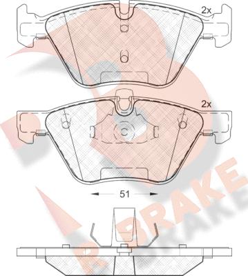 R Brake RB1683 - Bremžu uzliku kompl., Disku bremzes autodraugiem.lv