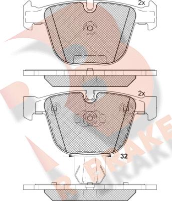 R Brake RB1687 - Bremžu uzliku kompl., Disku bremzes autodraugiem.lv