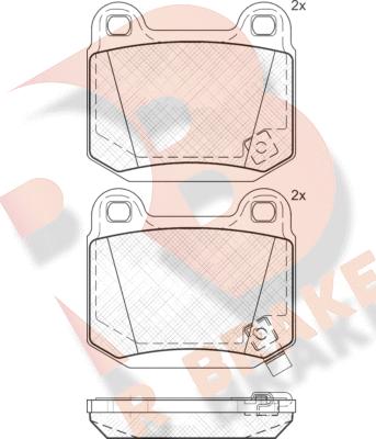 R Brake RB1634 - Bremžu uzliku kompl., Disku bremzes autodraugiem.lv