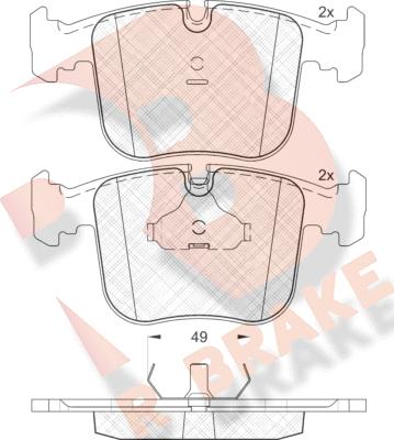 R Brake RB1628 - Bremžu uzliku kompl., Disku bremzes autodraugiem.lv