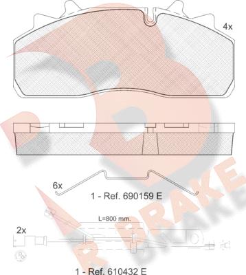 R Brake RB1623-225 - Bremžu uzliku kompl., Disku bremzes autodraugiem.lv