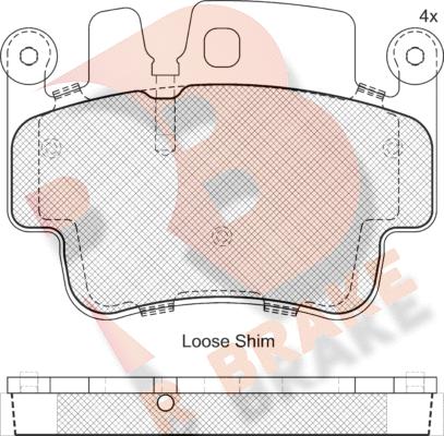 R Brake RB1627 - Bremžu uzliku kompl., Disku bremzes autodraugiem.lv