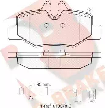 R Brake RB1676 - Bremžu uzliku kompl., Disku bremzes autodraugiem.lv