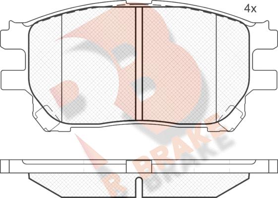 R Brake RB1671 - Bremžu uzliku kompl., Disku bremzes autodraugiem.lv