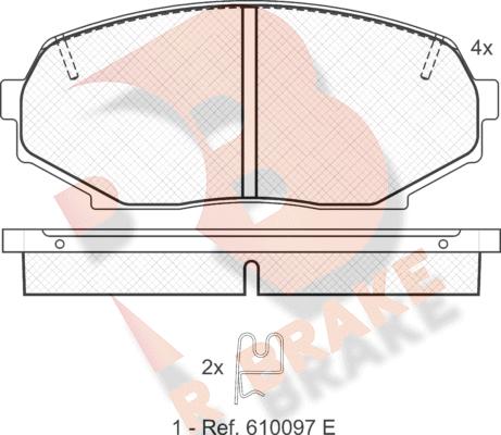 R Brake RB1099 - Bremžu uzliku kompl., Disku bremzes autodraugiem.lv