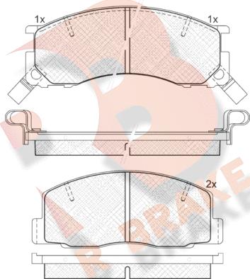 R Brake RB1057 - Bremžu uzliku kompl., Disku bremzes autodraugiem.lv