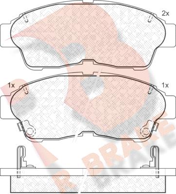 R Brake RB1005 - Bremžu uzliku kompl., Disku bremzes autodraugiem.lv