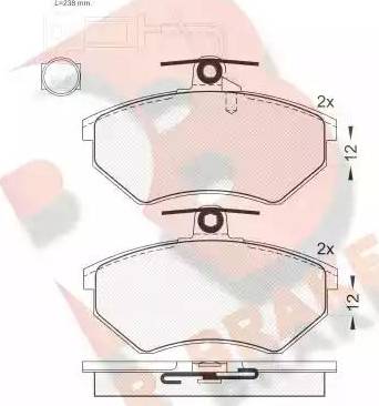 R Brake RB1013 - Bremžu uzliku kompl., Disku bremzes autodraugiem.lv