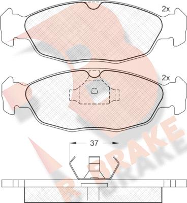 R Brake RB1084 - Bremžu uzliku kompl., Disku bremzes autodraugiem.lv