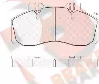 R Brake RB1080 - Bremžu uzliku kompl., Disku bremzes autodraugiem.lv