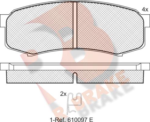 R Brake RB1027 - Bremžu uzliku kompl., Disku bremzes autodraugiem.lv