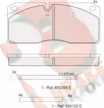 R Brake RB1078-116 - Bremžu uzliku kompl., Disku bremzes autodraugiem.lv