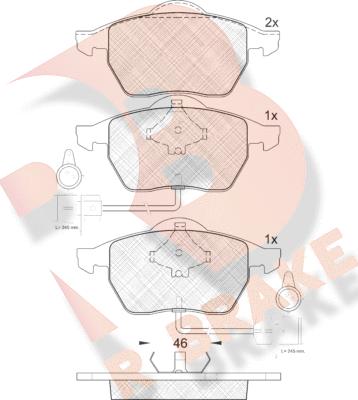 R Brake RB1191 - Bremžu uzliku kompl., Disku bremzes autodraugiem.lv