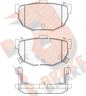 R Brake RB1144 - Bremžu uzliku kompl., Disku bremzes autodraugiem.lv