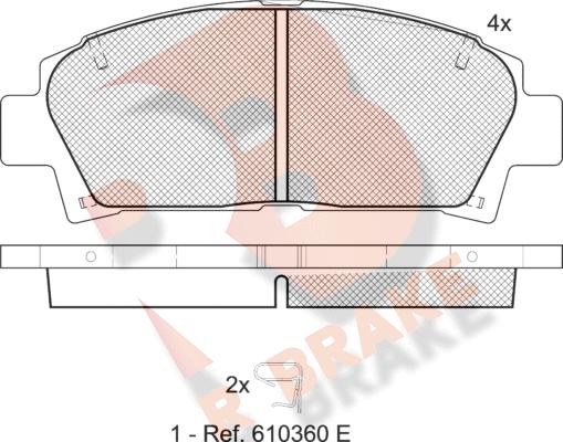 R Brake RB1169 - Bremžu uzliku kompl., Disku bremzes autodraugiem.lv