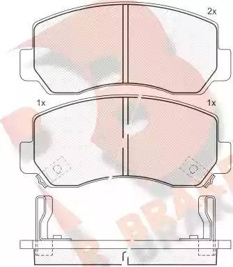 R Brake RB1164 - Bremžu uzliku kompl., Disku bremzes autodraugiem.lv