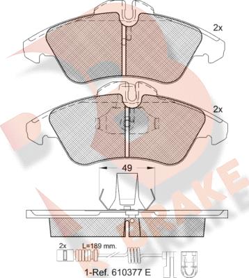 R Brake RB1104-203 - Bremžu uzliku kompl., Disku bremzes autodraugiem.lv