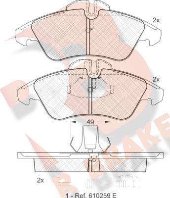 R Brake RB1104 - Bremžu uzliku kompl., Disku bremzes autodraugiem.lv