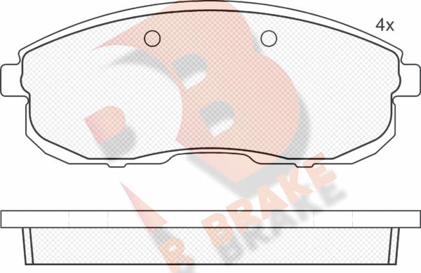 R Brake RB1100 - Bremžu uzliku kompl., Disku bremzes autodraugiem.lv