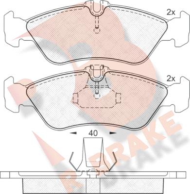 R Brake RB1103-046 - Bremžu uzliku kompl., Disku bremzes autodraugiem.lv