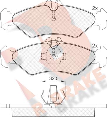 R Brake RB1102-046 - Bremžu uzliku kompl., Disku bremzes autodraugiem.lv