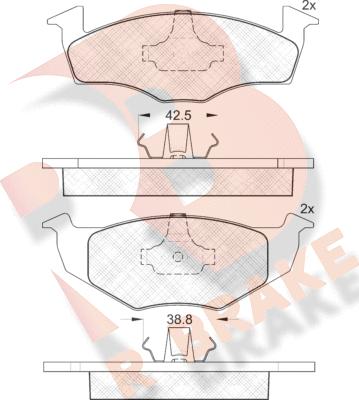 R Brake RB1119 - Bremžu uzliku kompl., Disku bremzes autodraugiem.lv