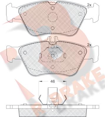 R Brake RB1115 - Bremžu uzliku kompl., Disku bremzes autodraugiem.lv