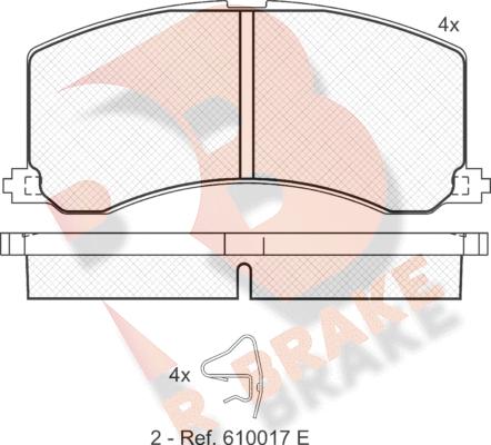 R Brake RB1116 - Bremžu uzliku kompl., Disku bremzes autodraugiem.lv