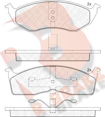 R Brake RB1113 - Bremžu uzliku kompl., Disku bremzes autodraugiem.lv