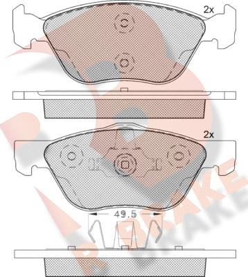 R Brake RB1125-203 - Bremžu uzliku kompl., Disku bremzes autodraugiem.lv