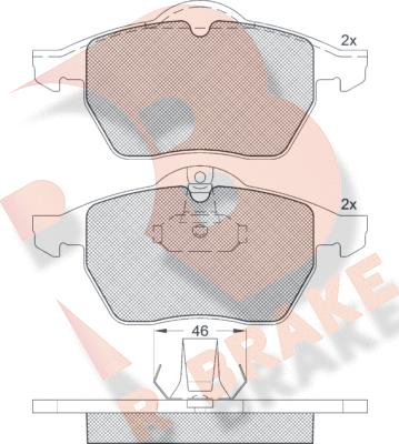 R Brake RB1128 - Bremžu uzliku kompl., Disku bremzes autodraugiem.lv