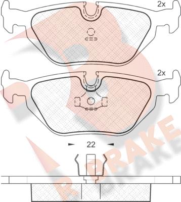 R Brake RB1174 - Bremžu uzliku kompl., Disku bremzes autodraugiem.lv