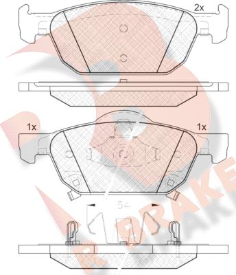 R Brake RB1893 - Bremžu uzliku kompl., Disku bremzes autodraugiem.lv