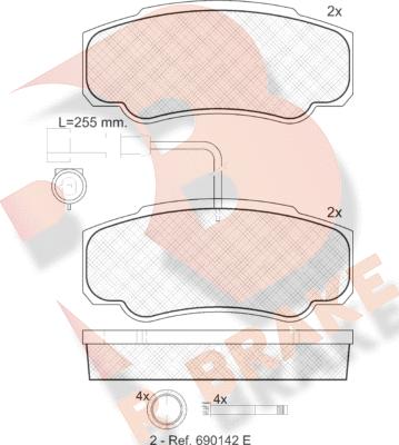 R Brake RB1847 - Bremžu uzliku kompl., Disku bremzes autodraugiem.lv